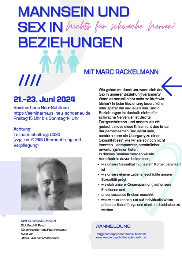 Marc Rackelmann: Mannsein und Sex Juni 2024